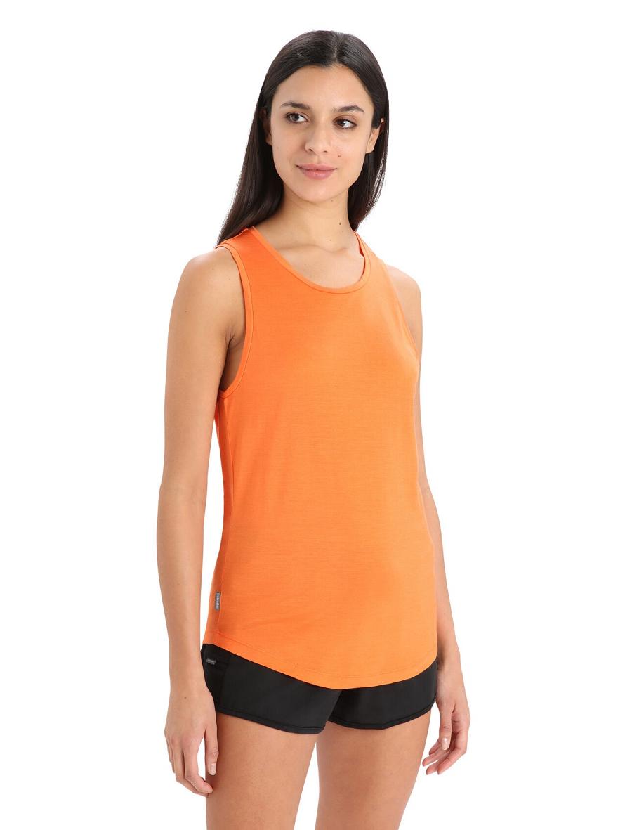 T Shirts Icebreaker Merino Sphere II Tank Femme Orange | FR 1570YXFU